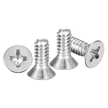 METALLIXITY #4-40x1/4 Phillips Flat Head Bolts 304 Silver 50Pcs - color: Silver, size: #4-40x1/4"