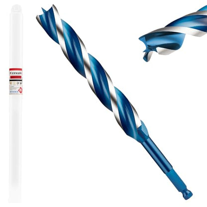 3/4" x 9" Wood Auger Drill Bits, 3-Flute Hex Shank - size: 3/4" x 9"