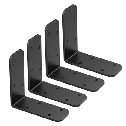 3"×3"×1.2" L Bracket for Wood, 90 Degree Angle Bracket,Black-4PCS - color: Black-4PCS