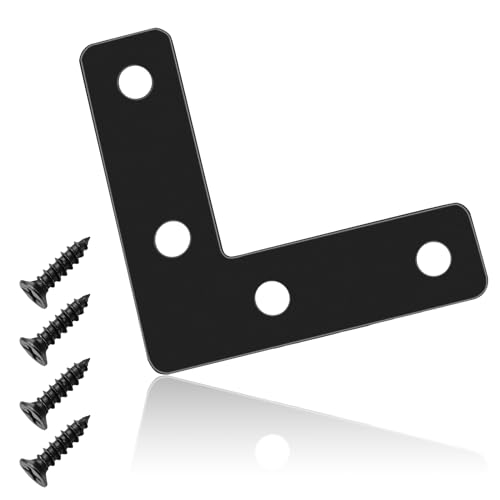 L-Shape Corner Brace Brackets, 1.96" x 0.56", Black, 12 Pcs - size: 1.96", style: L-Shape