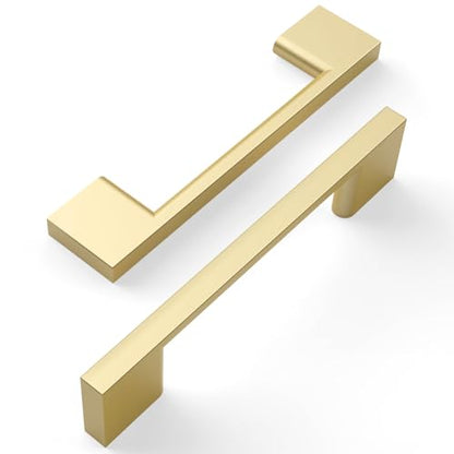 Amerdeco 10 Pack Brushed Gold Cabinet Pulls 3-3/4" - color: Brushed Gold, size: 3.75" hole center
