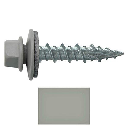 10 x 1 ABC Gray Metal Roofing Screws - Hex Washer Head- Self-Starting/Tapping - EPDM Washer. 1 Bag - 250 Screws - color: ABC GRAY, size: 1"