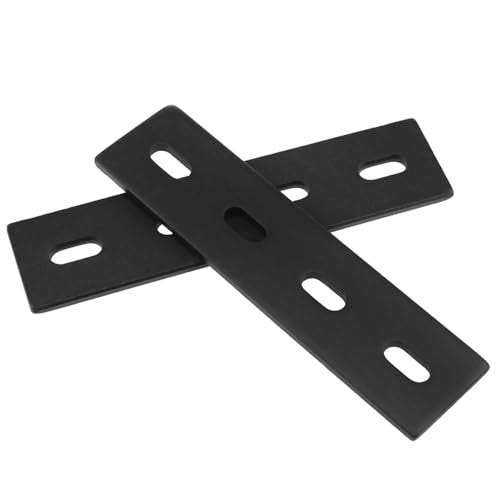 2PCS Black Heavy-Duty Flat Repair Plate 6x1.5 Inch Adjustable