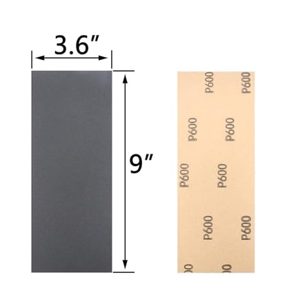 30Pcs 9 x 3.6 Inchs 600 Grit Wet and Dry Handmade Universal Sanding Sheets, Suitable for Woodworking Furniture/Automobiles/Metal/Lacquer Polishing Sandpaper - style: 600 Grit