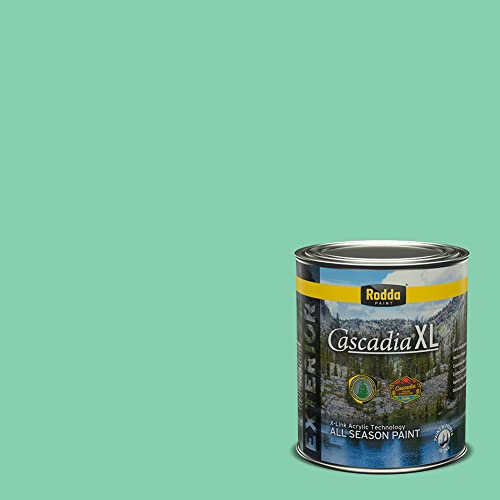Rodda Paint CASCADIA XL Exterior Satin Paint & Primer in One, Quart, Aquamarine Ocean - color: Aquamarine Ocean, size: 32 Fl Oz (Pack of 1)