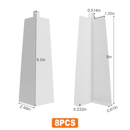 8 PCS Aluminum Siding Corners 8 inches,Outside Siding Corner Caps with Nails,Easy Installation for Wooden House,Mobile House