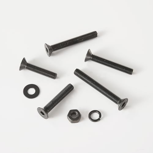 70 PCS M8 x 30mm 35mm 40mm 45mm 50mm, Flat Head Hex Socket Cap Screws Countersunk Bolts Washers Nuts Assortment Kit, 10.9 Grade Alloy Steel, Black Oxide Finish, Metric Allen Drive - size: M8x30/35/40/45/50 mm