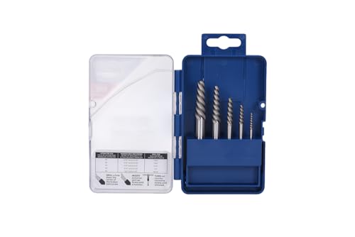 Century Drill & Tool Spiral Flute Screw Extractor, 5 Pc Set (73415) - size: 5-piece Spiral Flute