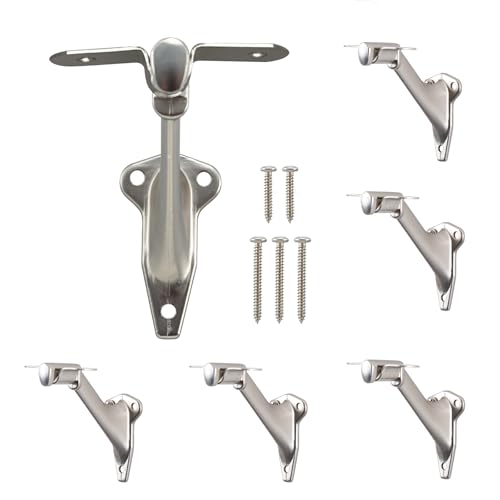 HOME MASTER HARDWARE Handrail Bracket for Stairs, Satin Nickel, 6 Pack - color: Satin Nickel, size: 6 Pack