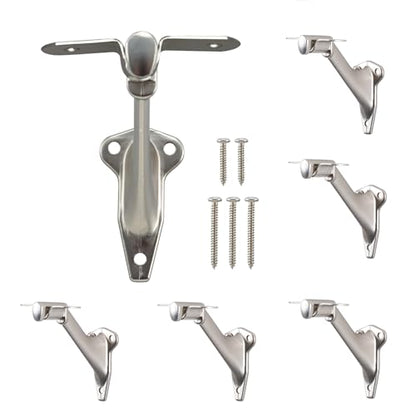 HOME MASTER HARDWARE Handrail Bracket for Stairs, Satin Nickel, 6 Pack - color: Satin Nickel, size: 6 Pack