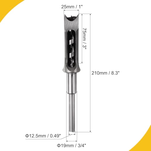 1" Woodworking Mortise Bit Carbon Steel Square Hole Cutter - size: 1''