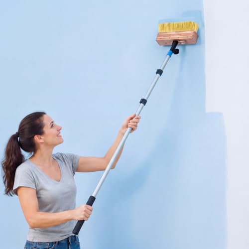 Deck Stain Brush 5", Attachable Paint Brush with Wooden Handle - color: 5 Inch
