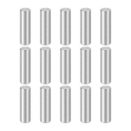 HARFINGTON 15pcs Dowel Pins M4(4mm) x 14mm 304 Stainless Steel Cylindrical Shelf Support Peg Pin Rod Fasten Elements for Metal Devices Wood Furniture DIY Installation, Silver - size: M4 x 14mm