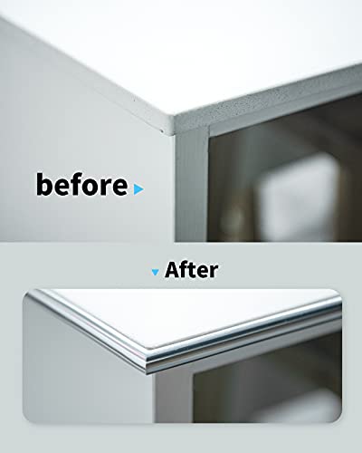 Art3d 25 ft Peel and Stick Tile Edge Trim for Backsplash, Stainless Steel - color: Stainless Steel, size: 25 Feet