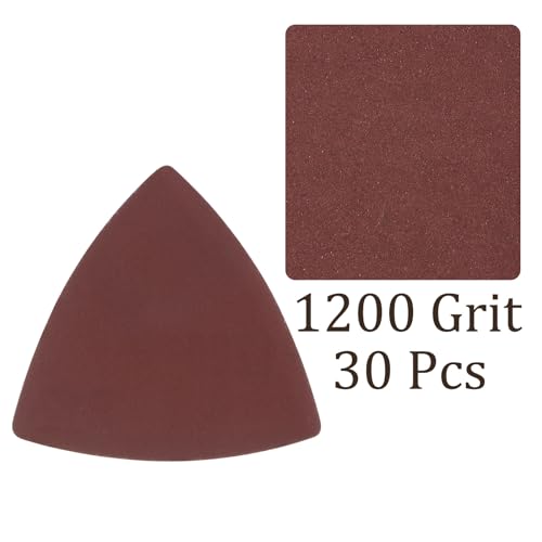 30pcs Mouse Sander Detail Sandpaper 1200Grit 3-1/8" Triangle - size: 1200 grit