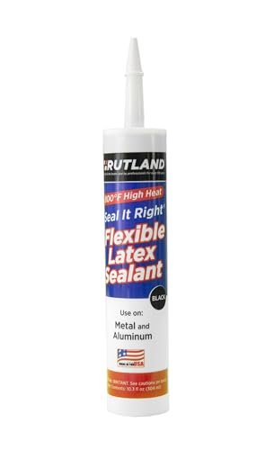 Rutland High Heat Latex Sealant 800F, Seal It Right High Temp RTV Sealant and Fire Caulk for Chimney, Fireplace, and Wood Stove Pipe Repair - Flexible Heat Resistant Substitute for RTV Silicone