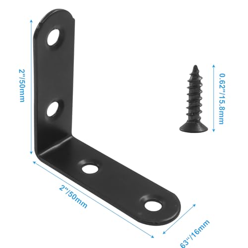 10Pcs L Bracket Right Angle Corner Brace, 2 x 2 Inch