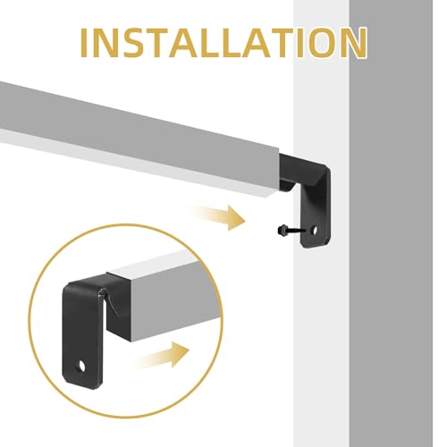 Fence Mounting Brackets for 1x1 Square Rails, Carbon Steel Fence Panel Internal Connector with Screws, Black 20 Pack
