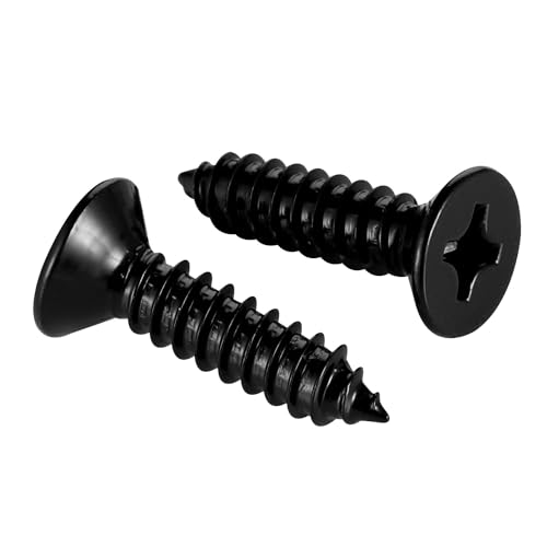 #8 x 1 Wood Screws Flat Head Fast Self Tapping Drywall Screws 18-8 Stainless Steel 304 Black Finish, 100 PCS - size: #8 x 1"