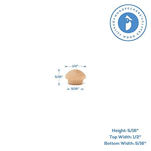 Wood Hole Plugs 5/16 inch, Pack of 100 Maple Button Top Wood Plugs for Screw Holes, by Woodpeckers - size: 5/16 inch