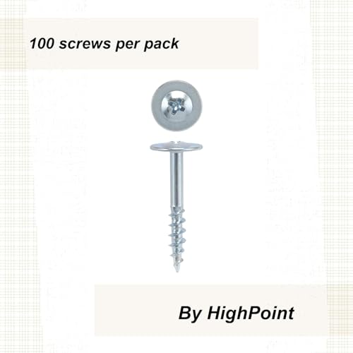 Highpoint 8 X 1 Drawer Front Adjust Screws Round Washer Head Zinc 100Pc