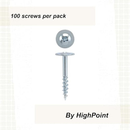Highpoint 8 X 1 Drawer Front Adjust Screws Round Washer Head Zinc 100Pc