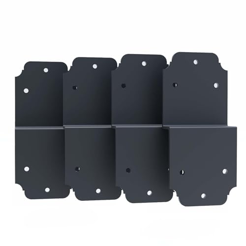 4packs Heavy Duty Pergola Bracket Black,6" Steel Angle Joist Tie Z Fix Bracket for Wood DIY Projects - Large Connector Brace,Post to Beam Connectors Repair Hardware,Joining Brackets