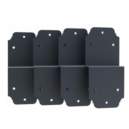 4packs Heavy Duty Pergola Bracket Black,6" Steel Angle Joist Tie Z Fix Bracket for Wood DIY Projects - Large Connector Brace,Post to Beam Connectors Repair Hardware,Joining Brackets