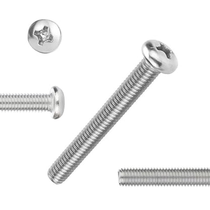 QISHENG 100 PCS #6-32X1/2(0.5 inch) Stainless Steel Phillips Pan Head Machine Screws,DIY,Repair,Install Furniture and Electrical Appliances Screws,Stainless Steel 18-8 A2(304) Screw - color: Colorless, size: #6-32X1/2"(0.5 inch)