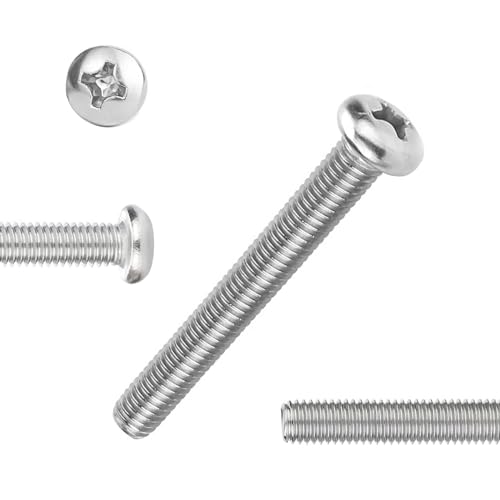 QISHENG 100 PCS #6-32X1/2(0.5 inch) Stainless Steel Phillips Pan Head Machine Screws,DIY,Repair,Install Furniture and Electrical Appliances Screws,Stainless Steel 18-8 A2(304) Screw - color: Colorless, size: #6-32X1/2"(0.5 inch)