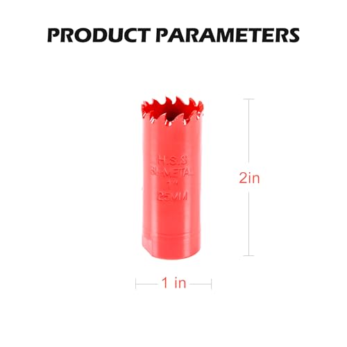 1"(25MM) Bi-Metal M42 Hole Saw with 8% Cobalt– Deep Cut 2" Depth HSS Hole Cutter for Wood, Plastic, Drywall, Metal Sheet & Hardened Stainless Steel(Without Arbor) - size: M42 1 in