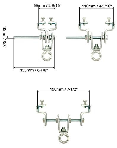 QWORK Steel I Beam Hanger, Steel Beam Clamp, Punch Bag Accessories for Beams, Adjustable from 2.5" to 7.5", 2 Pack