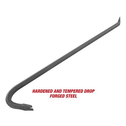 GreatNeck WR30 Wrecking Bar, 30 Inch, Multi-Use Contractor & Demolition Tool, Goose-Necked Body for Max Leverage, Nail Puller & Chisel Ends, Drop-Forged Steel Body, Rust Resistant, Heavy Duty - size: 30 inch