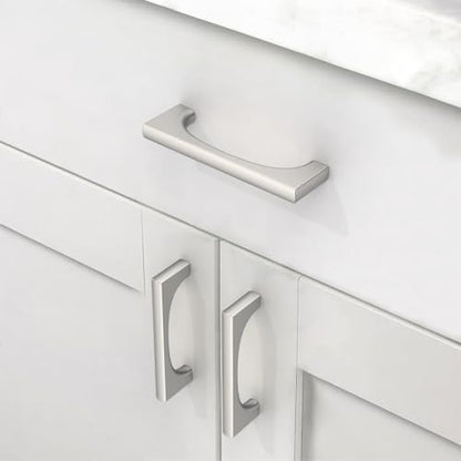 Asidrama 10 Pack 3 Inch(76mm) Brushed Satin Nickel Cabinet pulls Kitchen Cabinet Handles, Cabinet Pulls Kitchen Cabinet Hardware for Cupboard Drawer Pulls 2321 - color: Brushed Satin Nickel, size: 3" Hole Center, style: 10 Pack