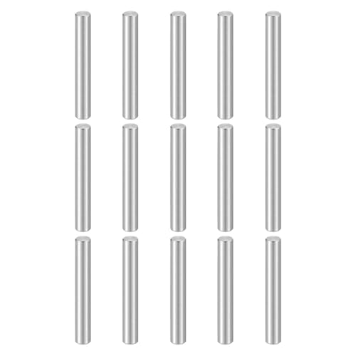 HARFINGTON 15pcs Dowel Pins M4(4mm) x 28mm 304 Stainless Steel Cylindrical Shelf Support Peg Pin Rod Fasten Elements for Metal Devices Wood Furniture DIY Installation, Silver - size: M4 x 28mm