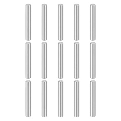 HARFINGTON 15pcs Dowel Pins M4(4mm) x 28mm 304 Stainless Steel Cylindrical Shelf Support Peg Pin Rod Fasten Elements for Metal Devices Wood Furniture DIY Installation, Silver - size: M4 x 28mm
