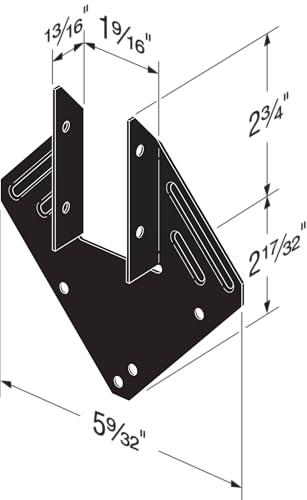 Simpson Strong-Tie H1APC Outdoor Accents H1APC 18-Gauge ZMAX, Black Powder-Coated Hurricane Tie (Pack of 25)
