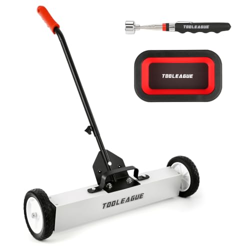 24" Rolling Magnetic Sweeper with Wheels, 50LB, 3Pcs Magnet Sweeper Set - size: 24-inch（50LBS)