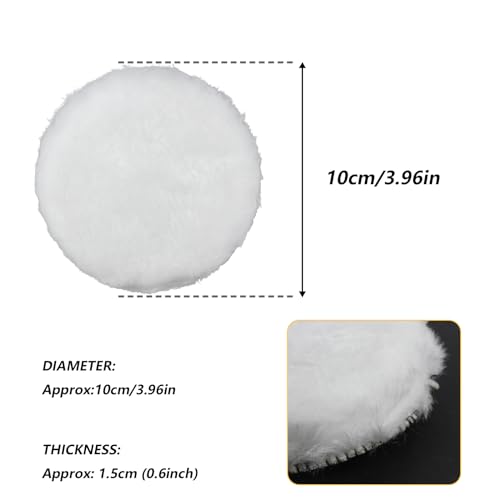 6 Piece 4 Inch Wool Buffing Pad, for Car Polishing and Waxing