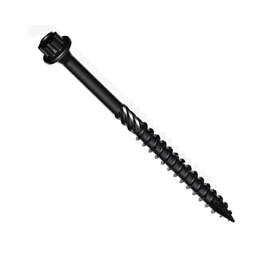 Phillips Exterior Timber Screws (Size #14 x 14) - Self Tapping Wood Screws for Decks and Fences, Black Rust Resistant Coating Includes MTS-X9 Socket (25 Pieces) - size: 14x14", style: 25 Pieces