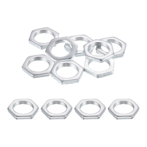 PATIKIL M18x1x4mm Steel Hex Nuts, 12Pcs Metric Fine Thread Carbon Steel Zinc Plated Finished Hardware Screw Nuts Fasteners for Machinery Manufacturing, Industrial Use, 24mm Width - size: M18x1x4mm