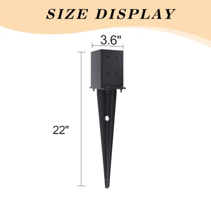 1 Pcs 22-inch 4"x4" Fence Post Anchor Ground Spike(Internal 3.6"x3.6") - size: 1, style: 4"x 4"