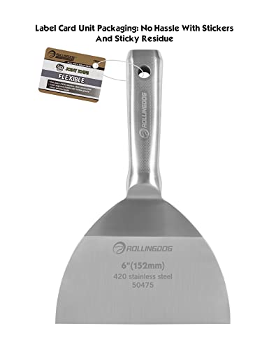 ROLLINGDOG 6 inch Putty Knife 420 Stainless Steel Spackle Knife