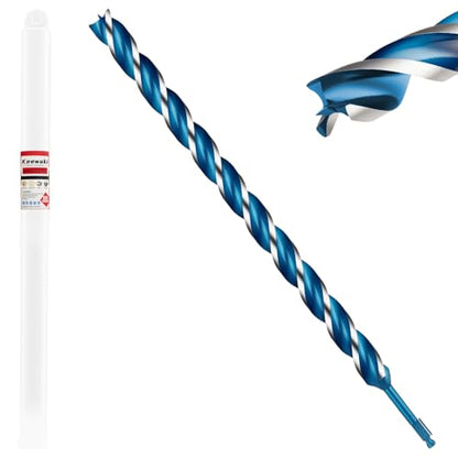 1-1/4" x 24" Wood Auger Drill Bits, 3-Flute Hex Shank - size: 1-1/4" x 24"