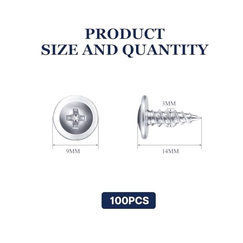 LONTAN 100 Pack #8 x 1/2" Phillips Truss Head Screws