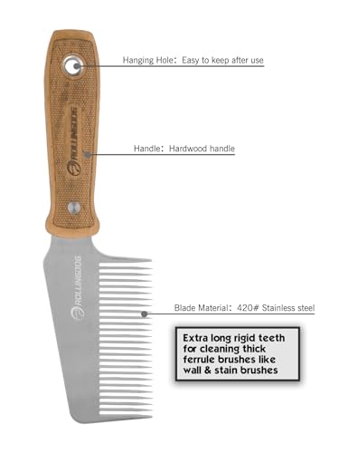 ROLLINGDOG 5.5" Deck Stain Brush with Heavy Duty Brush Comb