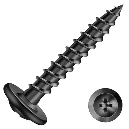 #8 x 1 Wood Screw 100Pcs Alloy Steel Standard Thread Truss Head Fast Self Tapping Black Oxide by SG TZH - color: Black - Alloy Steel, size: #8 x 1"