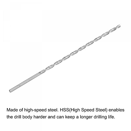 uxcell HSS Extra Long Twist Drill Bits,5mm Drill Dia 300mm Length 2Pcs - size: 5x300mm