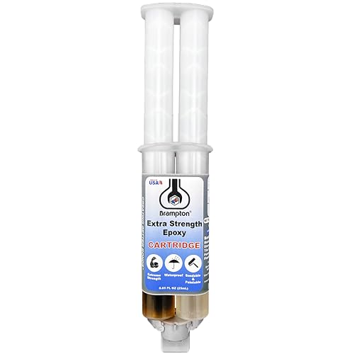 Brampton Extra Strength Epoxy, 20-Minute Work Life, Waterproof 2-Part Epoxy Glue Kit for Tile, Metal, Ceramic, Glass, Wood, Stone, Strong Bonding, Sandable, Paintable Resin, Easy 1:1 Mix, 0.85 oz - style: 0.85 FL OZ