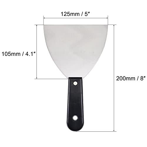 uxcell Putty Scraper 5" Spatula Drywall Repair Spreader Stainless Steel Blade Black Handle 2Pcs - size: 5"
